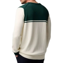 Мужская теннисная кофта Roland Garros Heritage Sweater - ecru/green
