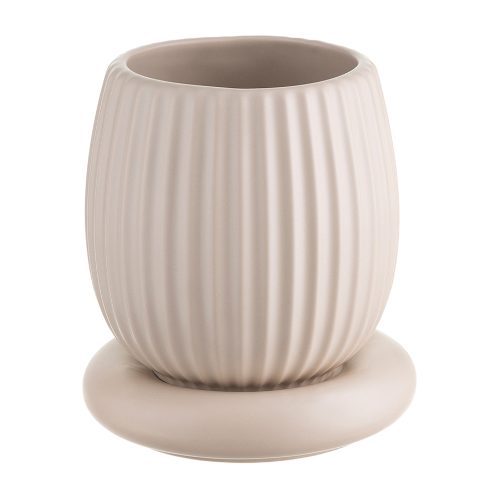 Горшок цветочный кремового цвета из коллекции edge, 1,2л