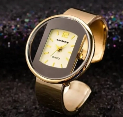 Часы-браслет кварцевые CANSNOW, темно-коричневый/золотистый W8010-02