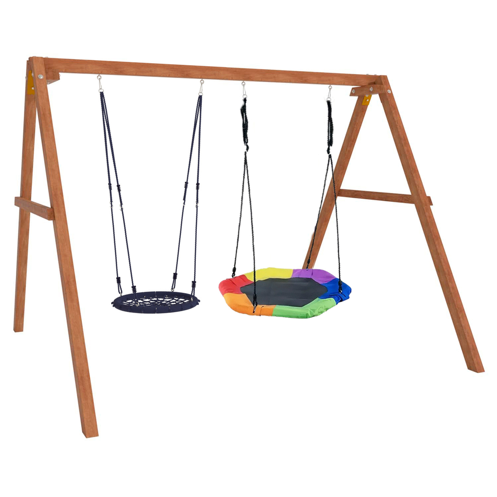 Деревянные качели с гнездом Гексагон и гнездом 60см