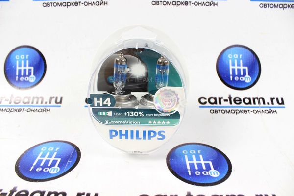 Автолампы "Philips" H4 55,60W-12V X-Treme+130% 12342XV+S2