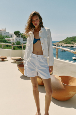 ZARA КУРТКА С ЗОЛОТИСТЫМИ ПУГОВИЦАМИ, БЕЛЫЙ