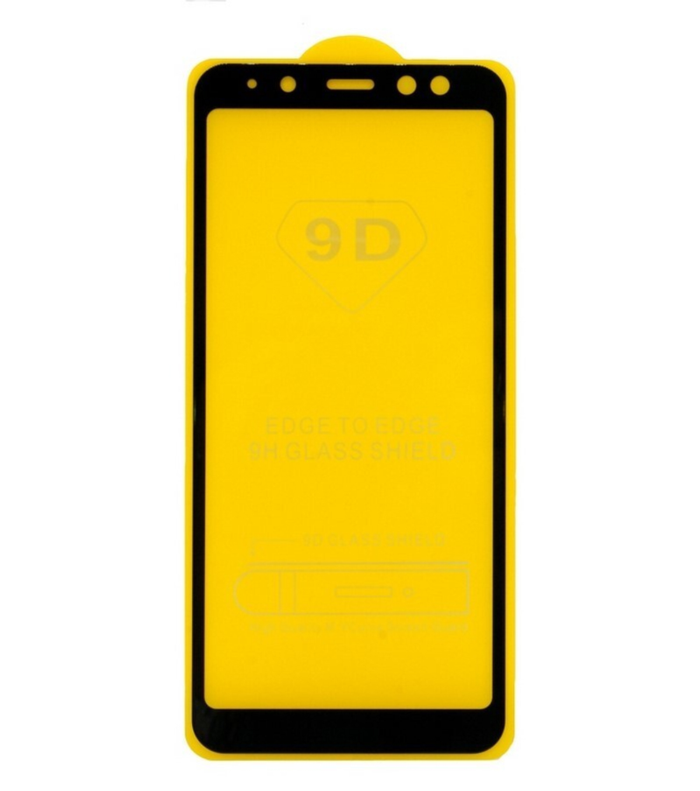Защитное стекло Samsung A8 2018 (черный) 9D тех.упаковка