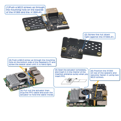 Адаптер x1300 для Raspberry pi 5, переходник CSI на HDMI