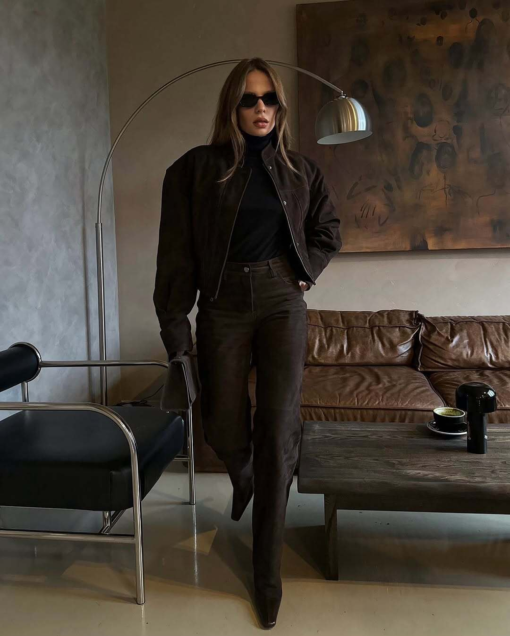 Брюки из натуральной замши