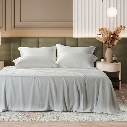 Постельное белье "Бамбук" евро OnSilk , белое