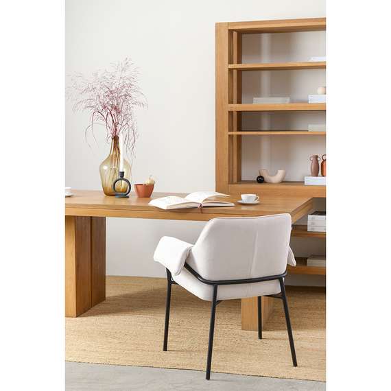 Стул Aline Arms молочный шенилл