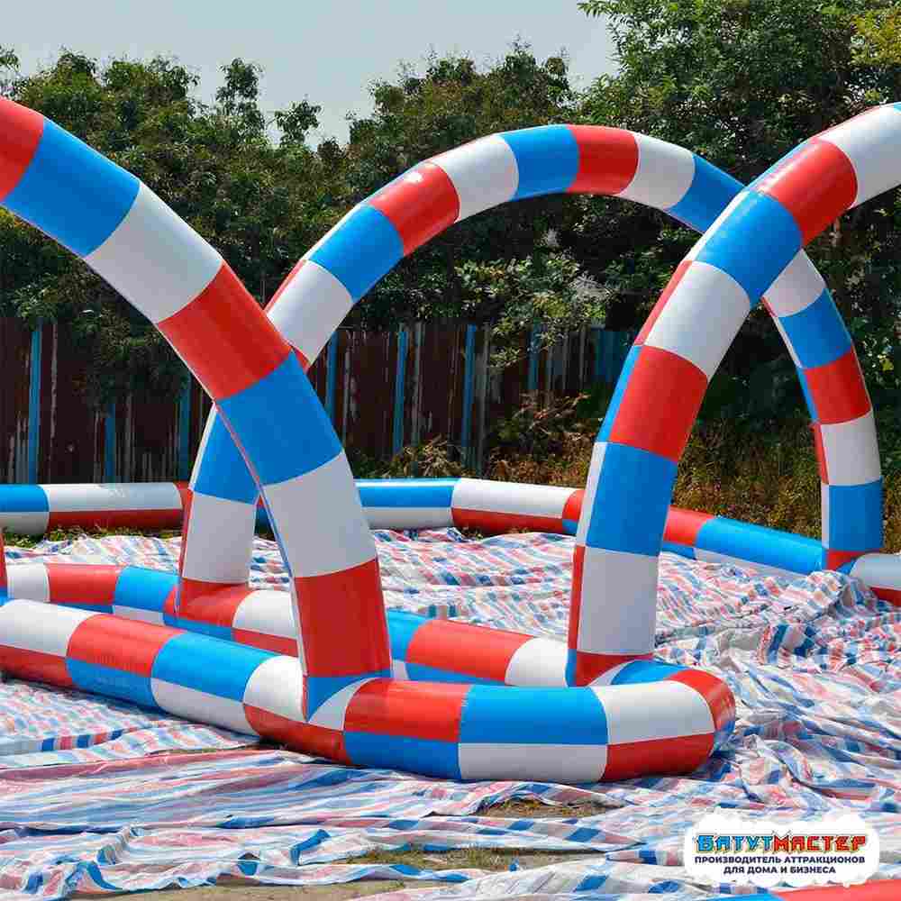 Надувная трасса «Весёлые виражи» для гонок, 15×15×3 м