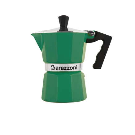 Alluminium Green - Гейзерная кофеварка на 3 чашки, зеленая Alluminium артикул 83000550344, BARAZZONI, Италия
