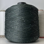 LINETTE PAILLETES - 80% лен, 20% п/а, микропайетки 2мм, ; 450м\100гр; цвет: темный припыленная ель, пайетки серебро