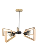 Деревянная люстра E14*5*40W в стиле лофт
