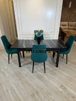 Большой кухонный стол "МАКСИ" Тунис и стулья "ЛОНДОН" 4 шт