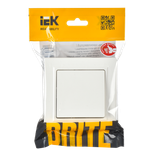 BRITE Выключатель 1-клавишный 10А в сборе ВСР10-1-0-БрБ белый IEK
