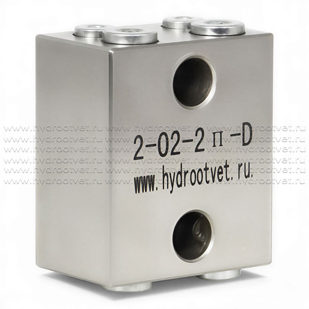 2-02-2П-D - Питатель модульного исполнения для двухлинейных смазочных систем с рабочим давлением 200 бар, количество выходов 2, максимальная доза на выход 2 мл/цикл, с винтом с фиксированной настройкой