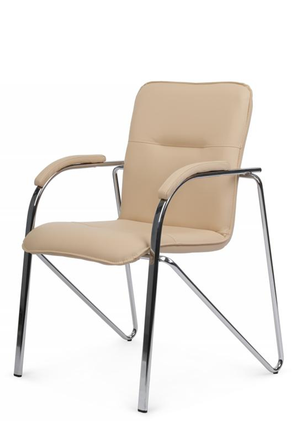 Стул Riva Самба с мягкими подлокотниками SMB-01H Хром гальв. Бежевый