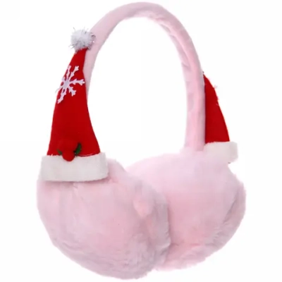 Наушники меховые «Новогодний колпак», микс 3 цвета (серый, белый, розовый, 52*1,5см