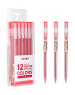 Ручка гелевая Deli 0.5мм красная, проз. корпус А-119