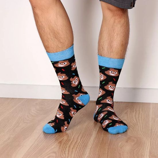 Носки "Какули-улыбаки", р-р 38-45 (черный/голубой)