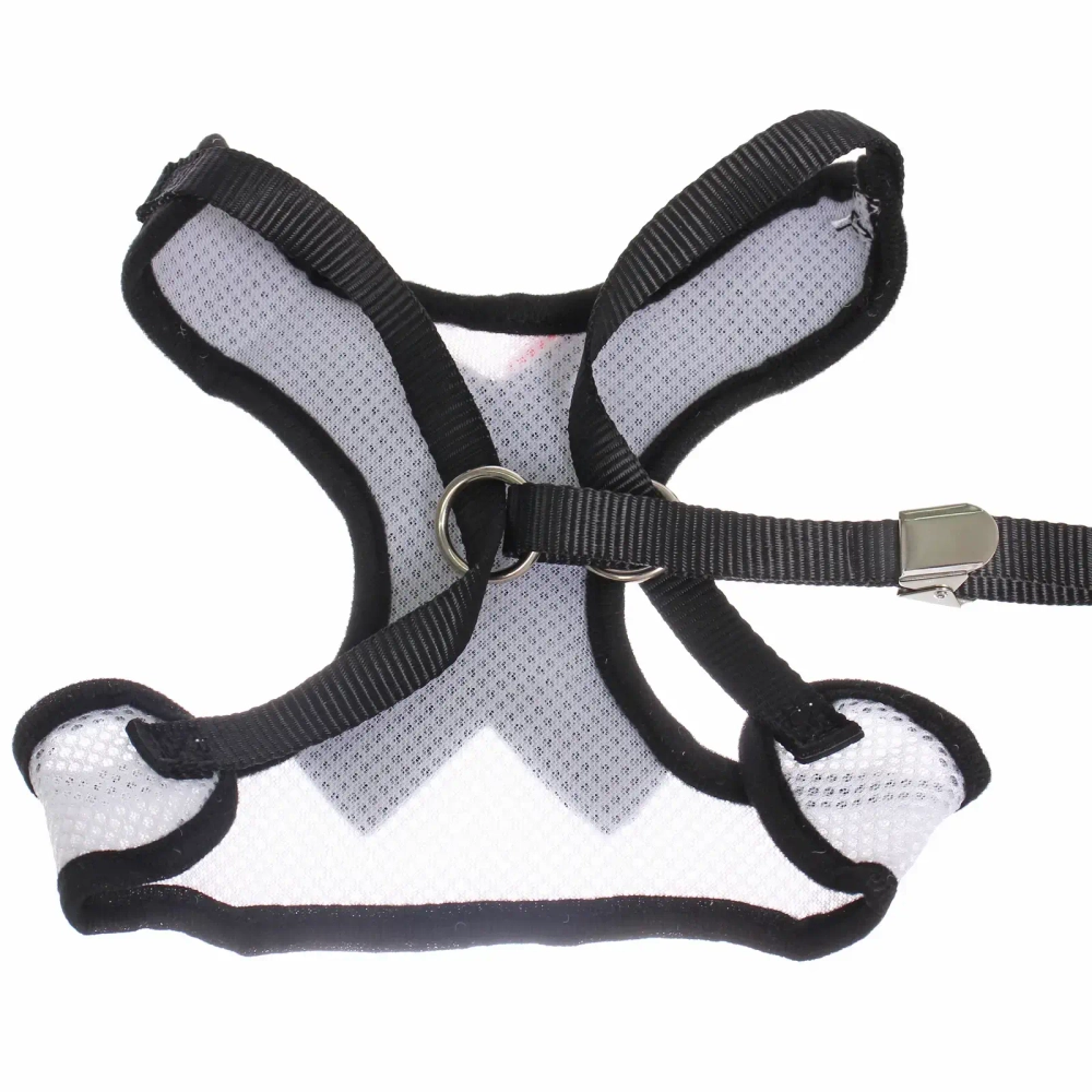 Шлейка с поводком для мелких пород собак и кошек «LAPUSIK», цвет черный, размер M