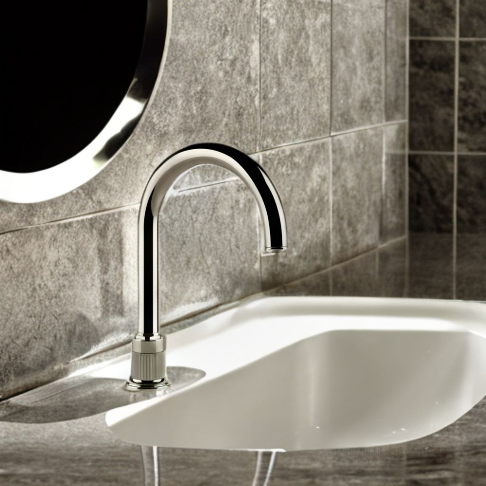 Излив для раковины Gessi Venti20, высокий, отдельностоящий, цвет Nickel PVD
