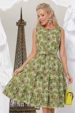 Платье зеленое летнее с принтом DStrend (Акция)