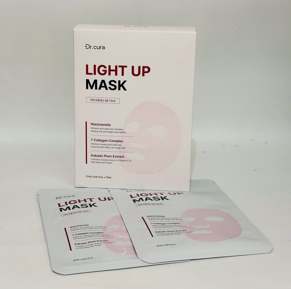 Маска коллагеновая био-целлюлозная Dr. Cura Light Up MAsk 1 шт.