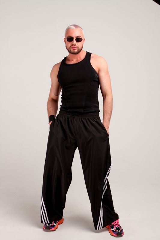 Брюки с лампасами crystal мужские