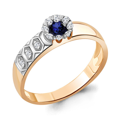 963783к Кольцо из Золота с бриллиантами, сапфиром из коллекции "Supreme"