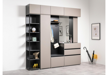 Шкаф Woodville Сейдиль 16.367.01 антрацит, веллюто капучино