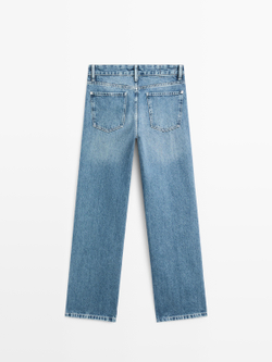 Massimo Dutti Джинсы прямого кроя с низкой посадкой, средне-синий