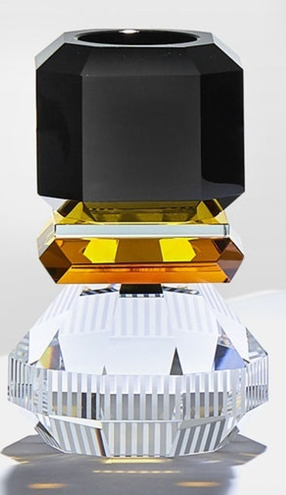 Подсвечник Phoenix REFLECTIONS хрусталь black/amber/clear 90х90х145h