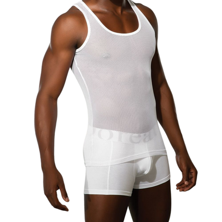 Мужская майка белая в сетку Doreanse 2310