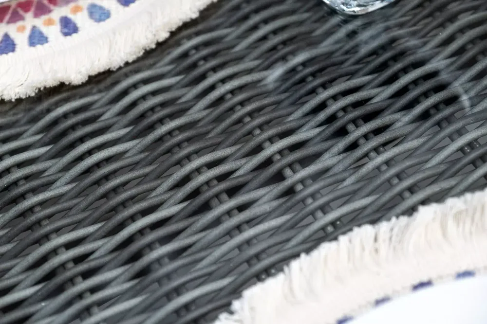 "Амароне" обеденная группа из искусственного ротанга на 6 персон, цвет графит