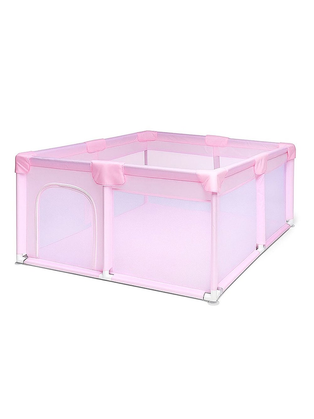 Манеж детский квадратный 128*128*65см цвет розовый (M12-3)