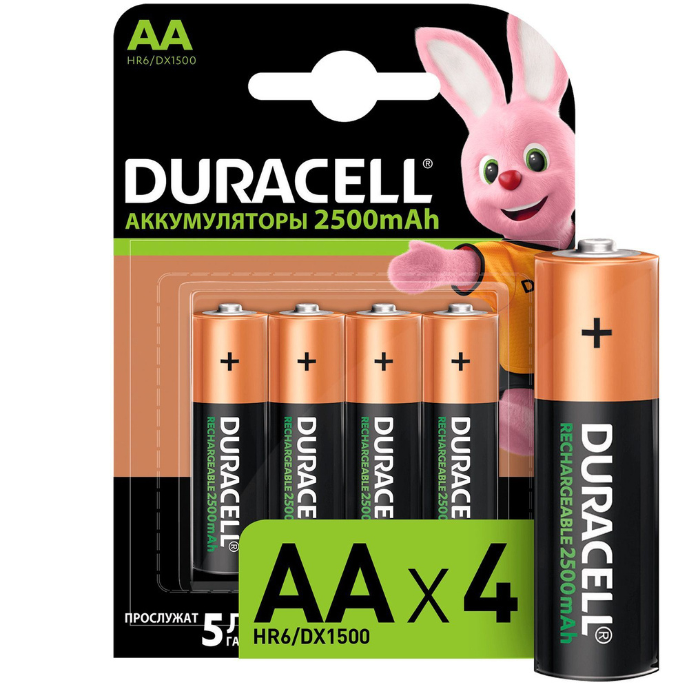 Аккумулятор DURACELL HR6 / AA 2500 mAh BL4 - 4 шт.