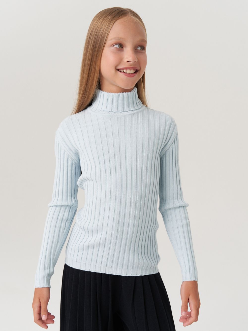 Джемпер водолазка для девочки AT274 голубой