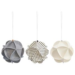 Набор елочных украшений из бумаги Fashion moments из коллекции New Year Essential, 3 шт.