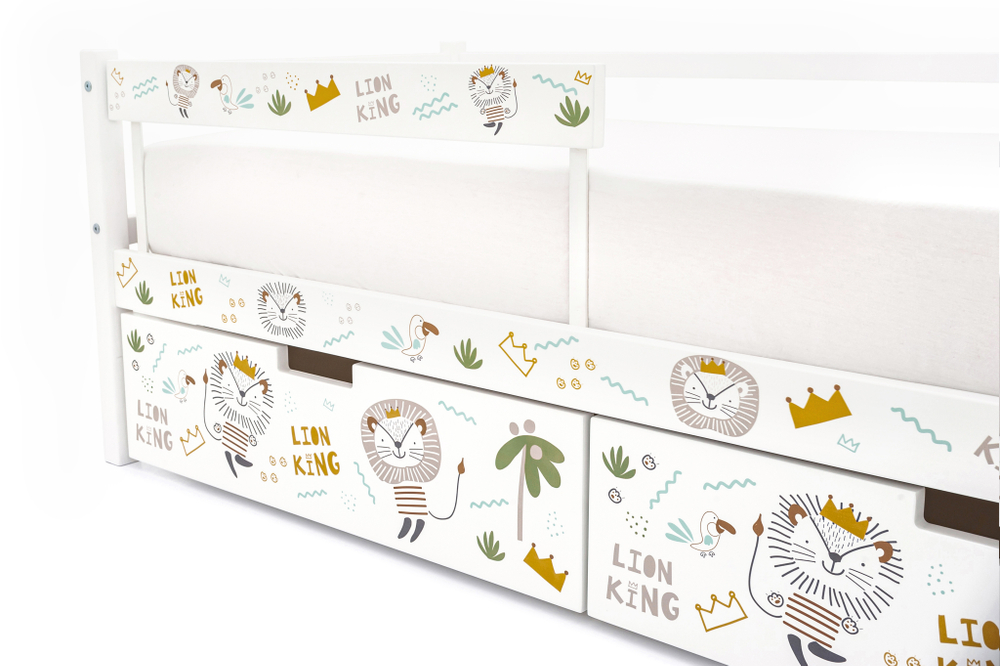 Детская кровать тахта Бельмарко Svogen белый львята