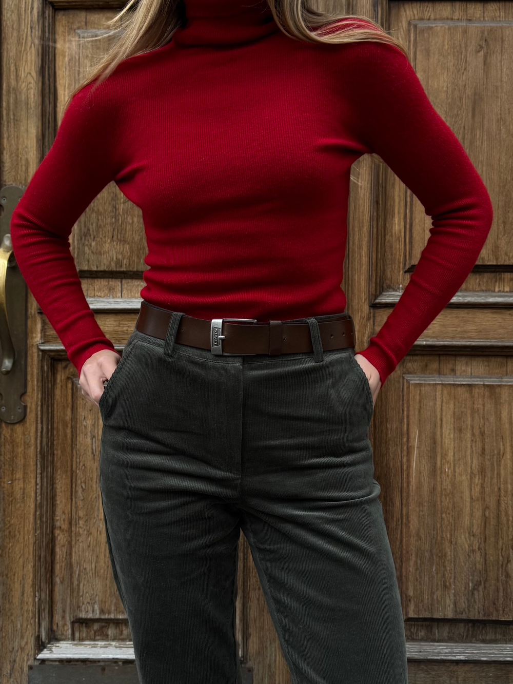 Брюки вельветовые хвоя