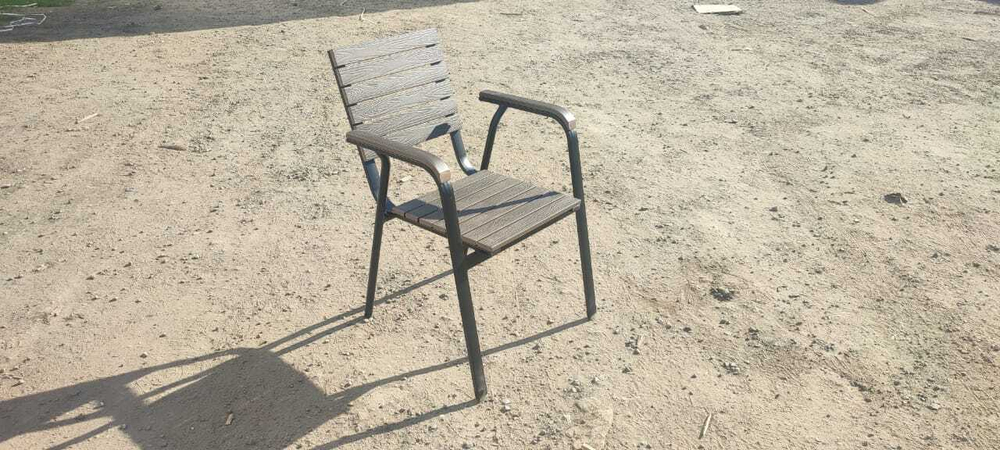 Алюминиевое кресло ПОЛИВУД-4 «POLYWOOD-4» цвет каштан арт.1014