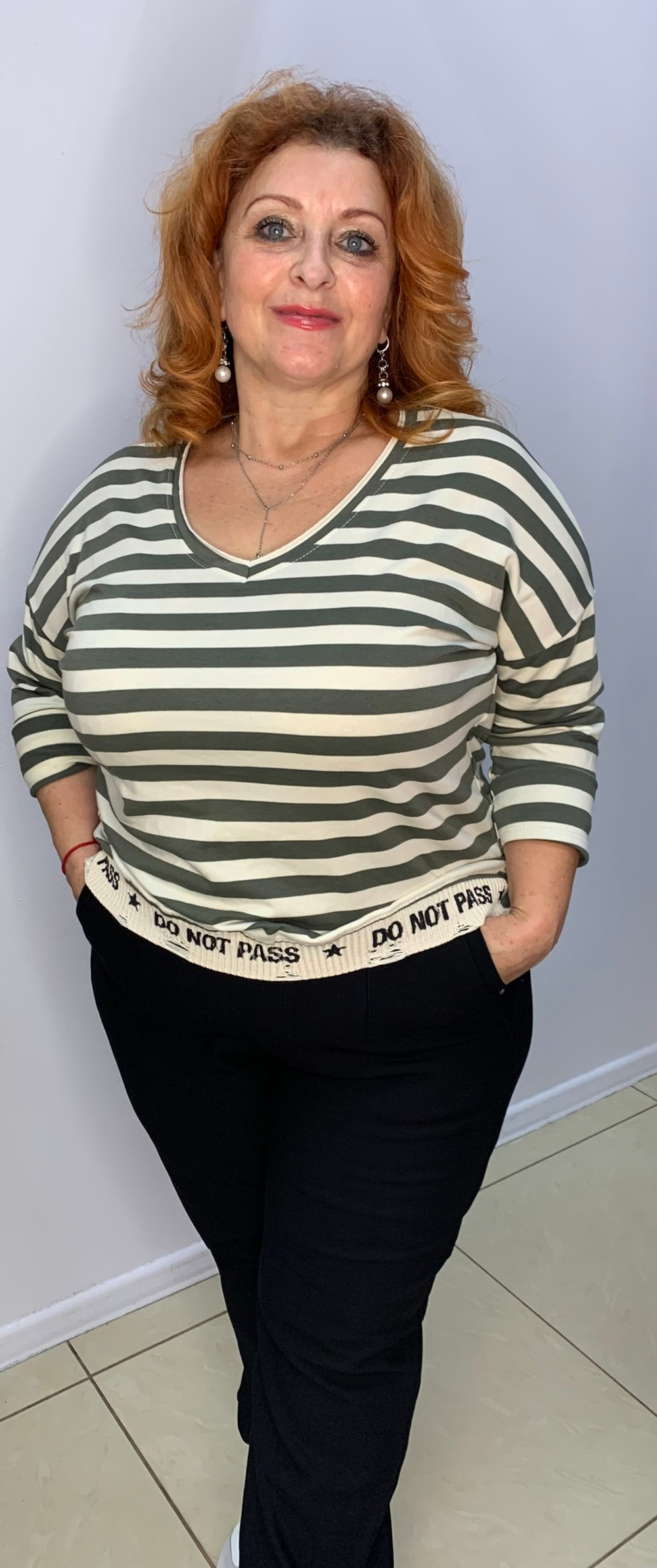 Коттоновый блузон в полоску