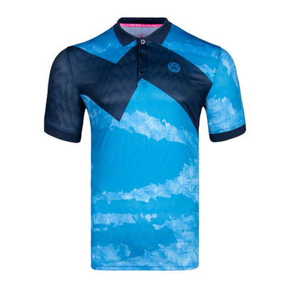 Мужское теннисное поло BIDI BADU Idir Tech Polo Men - Petrol, Dark Blue