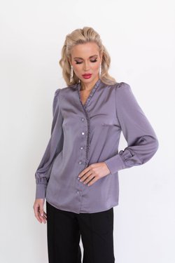 Блуза с рюшами в цвете графит