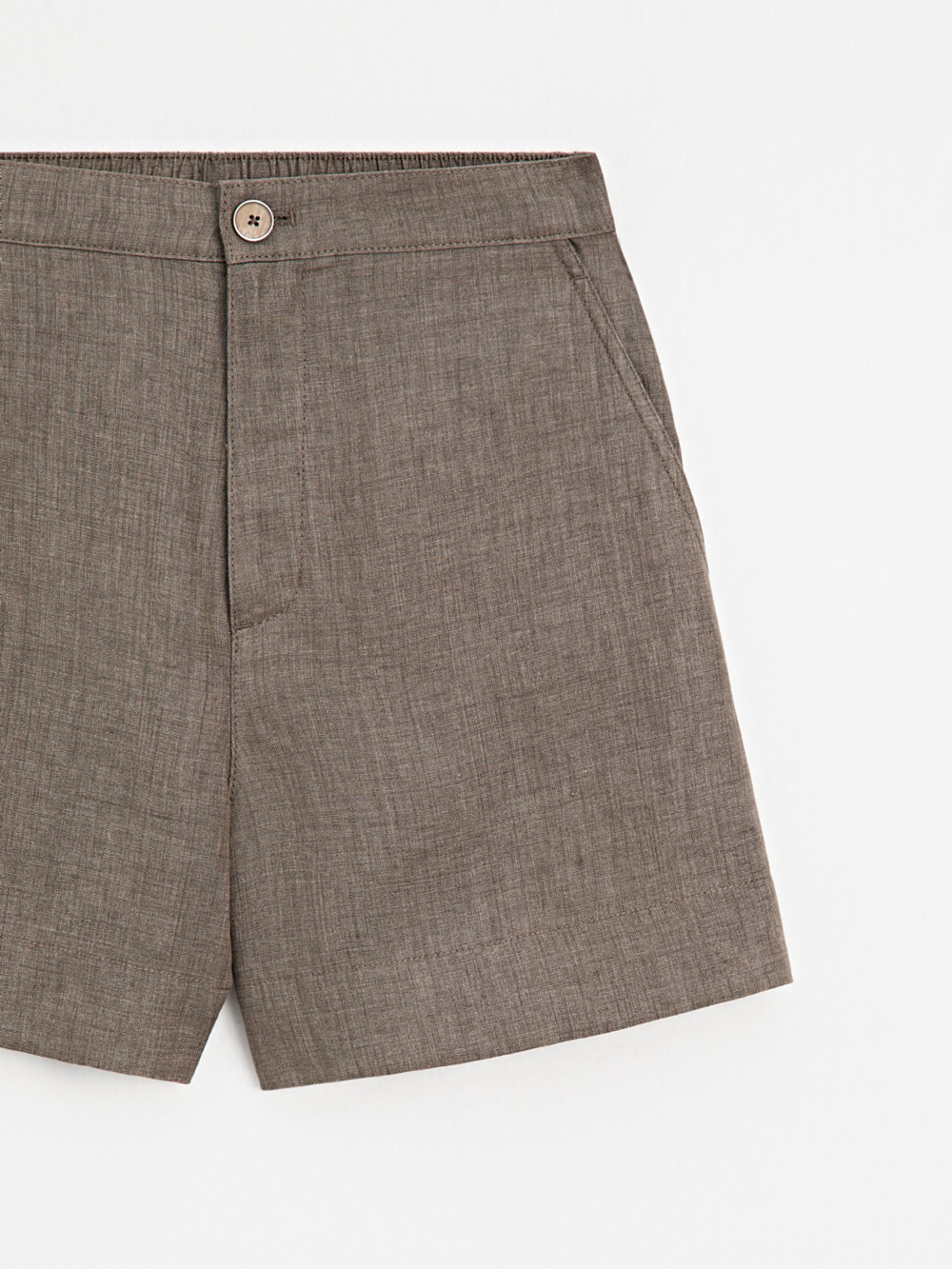 Massimo Dutti Короткие льняные бермуды, серо-коричневый