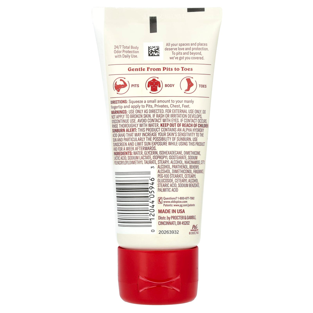 Old Spice, Gentle Man's Total Body, крем-дезодорант, без алюминия, ваниль и масло ши, 85 г (3 унции)