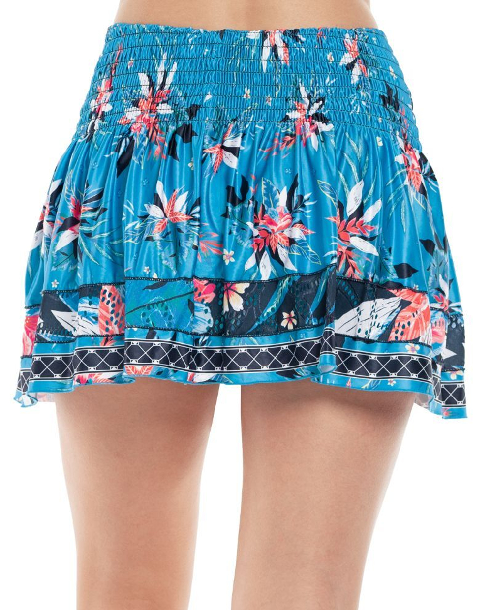 Теннисная юбка Lucky in Love Keepin It Rio Long Beach Bound Smocked Skirt - atlantic
