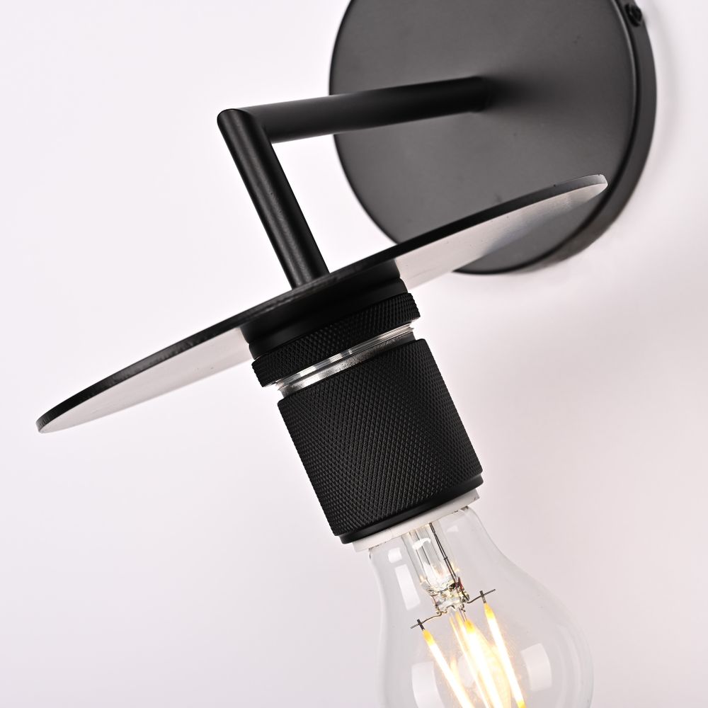 Бра Rh Utilitaire Knurled Disk Shade Sconce Black By Imperiumloft