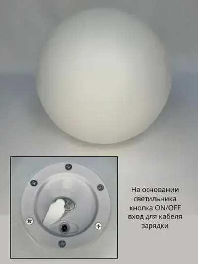Ландшафтный светильник Белый Шар 20 см