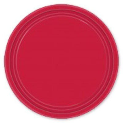 Тарелки бумажные ламинированные Red (Красный), 18 см, 6