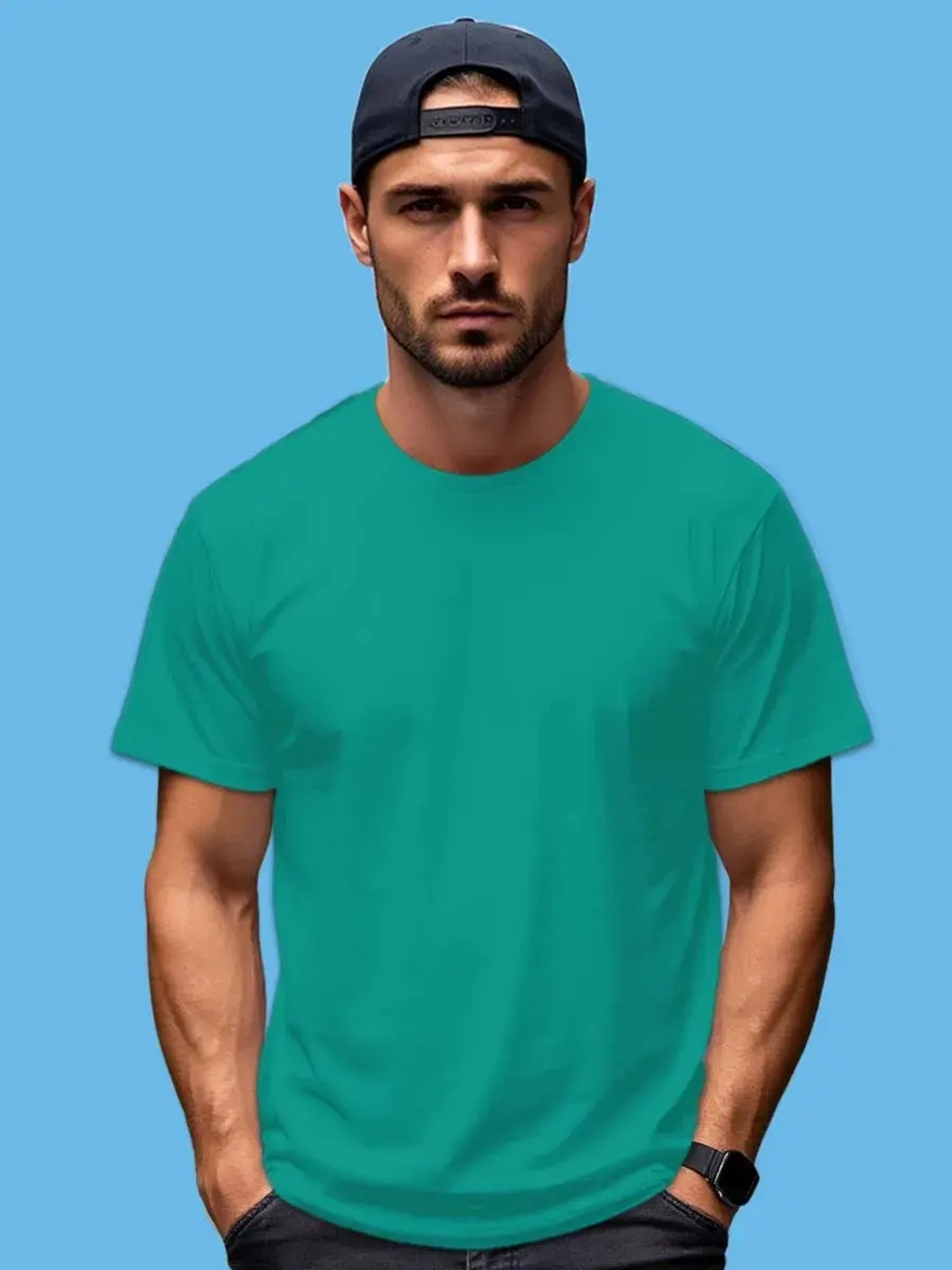 Футболка Взрослая.Премиум однотонная.1 шт